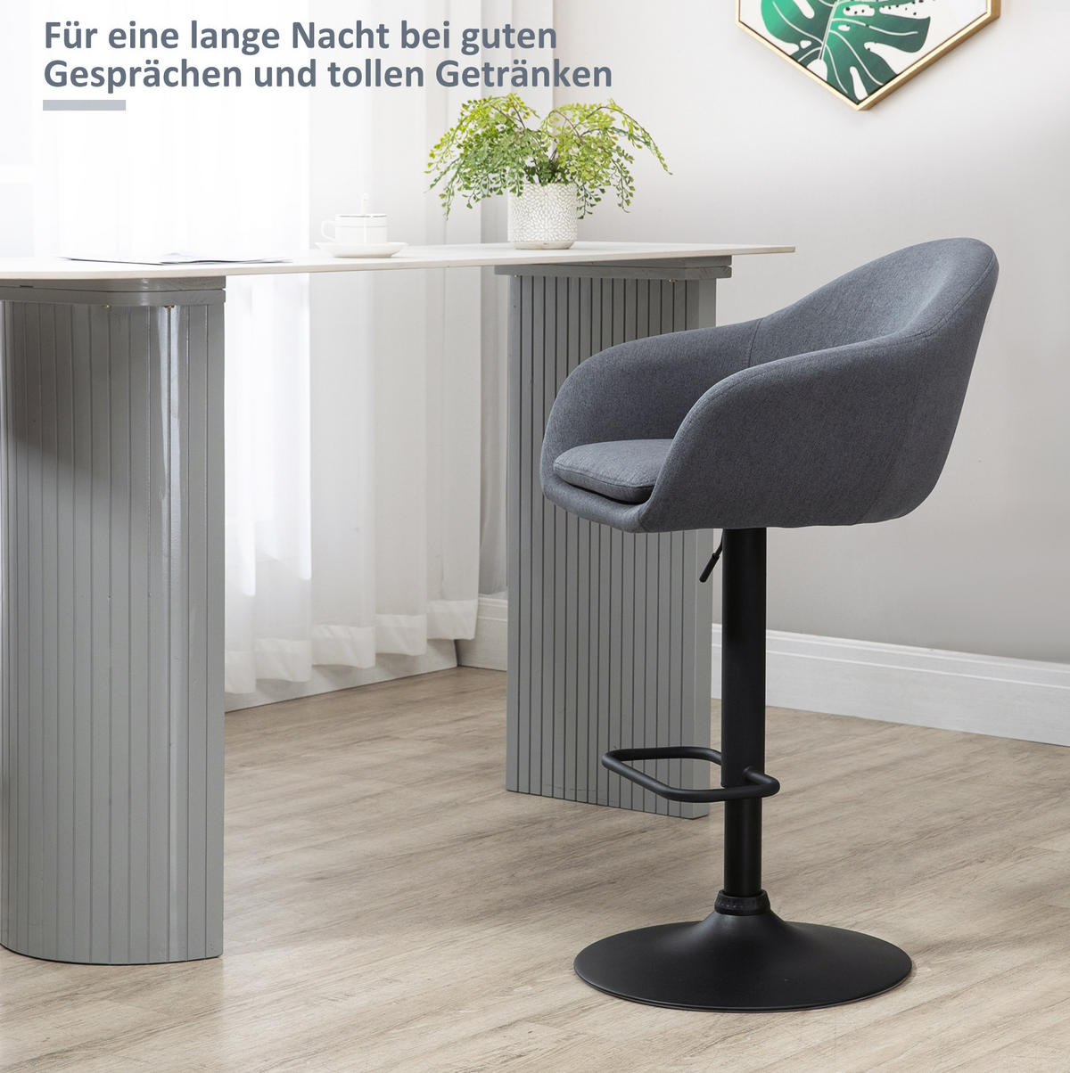 BARHOCKER höhenverstellbar drehbar 54 x 54 x 112 cm Steel Dark Gray - Dunkelgrau, Metall (54/112/54cm) - Meubliv