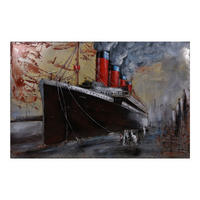 3D-METALLBILD Schiff Stahl Bunt 6x80x120cm - Multicolor, Metall (80/6cm) - DELUKE