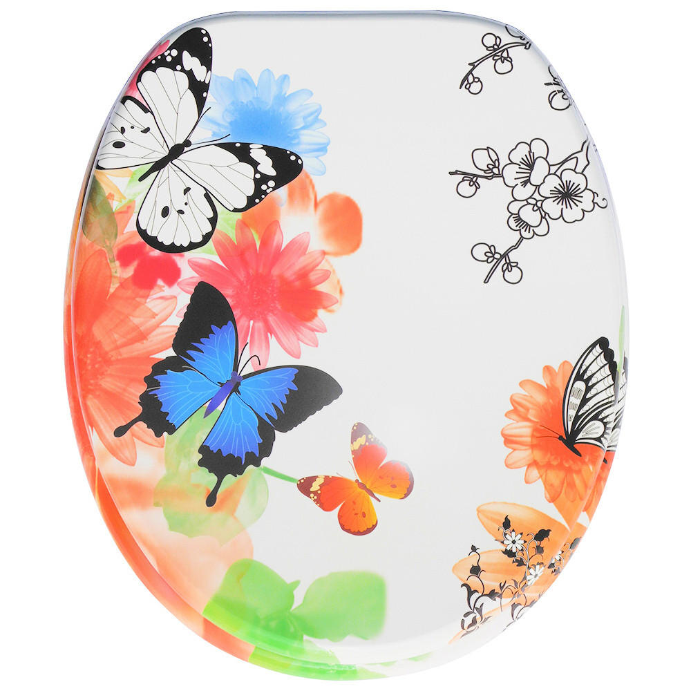 WC-SITZ mit Absenkautomatik Butterfly - Multicolor, Holzwerkstoff (38/6/47cm) - Sanilo