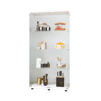 VITRINE Glasvitrine Weiß Mit 2 Türen, 4 Ebenen & Schloss - Weiß, Holz (36/164/80cm)