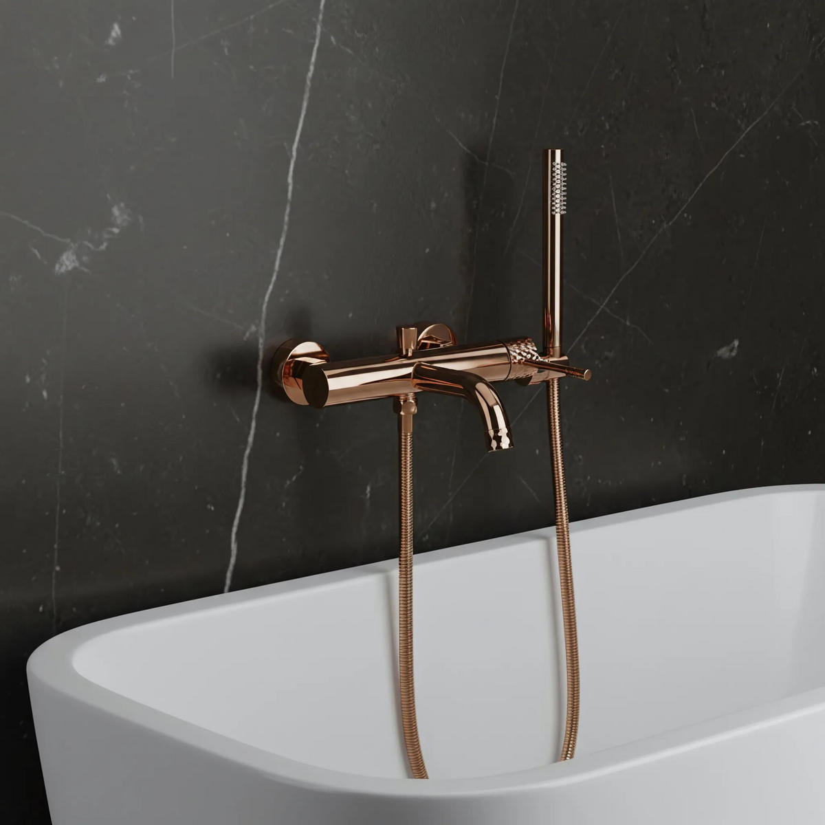 WANNENARMATUR Rea Lungo Diamond Copper - Kupferfarben, Metall (25/21.5/20.5cm) - REA