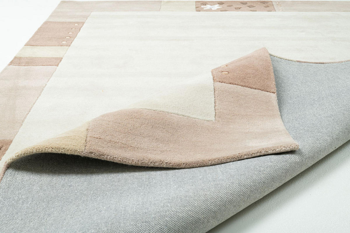 HANDTUFTTEPPICH Royal Ganges 200x200 cm - Beige, Textil (200/200cm) - THEKO