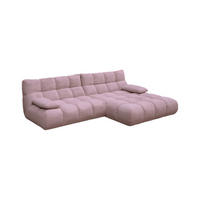ECKSOFA VIVIEN Pink Cord - Pink/Schwarz, Kunststoff/Textil (290/178cm) - KAWOLA