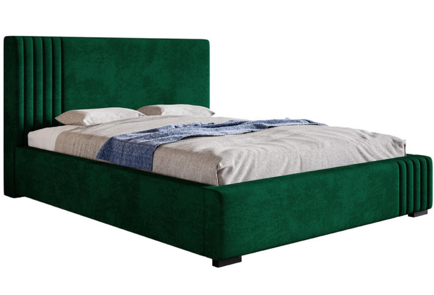 BETT Dunkelgrün BEN 13 Mit Bettkasten 180x200 cm - Schwarz/Grün, Textil (180/200cm) - Sepro Meble