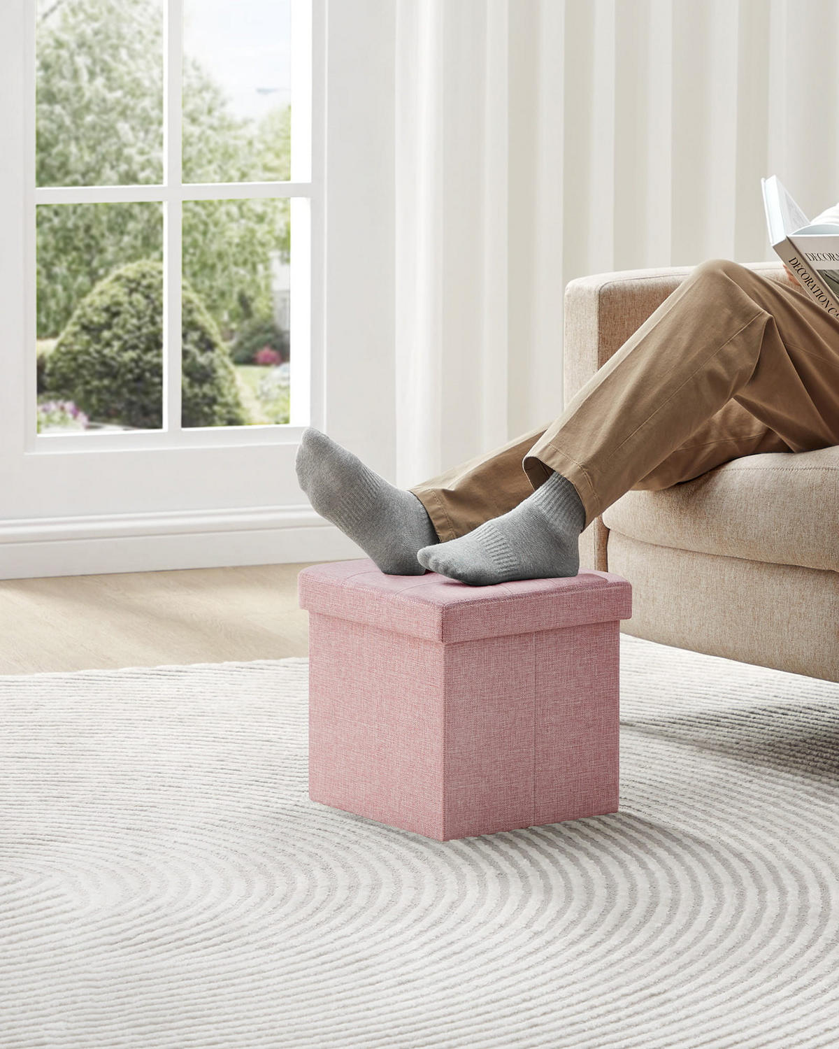 SITZBOX Rosa 30x30 cm mit Stauraum - Pink, Holzwerkstoff (30/30/30cm)
