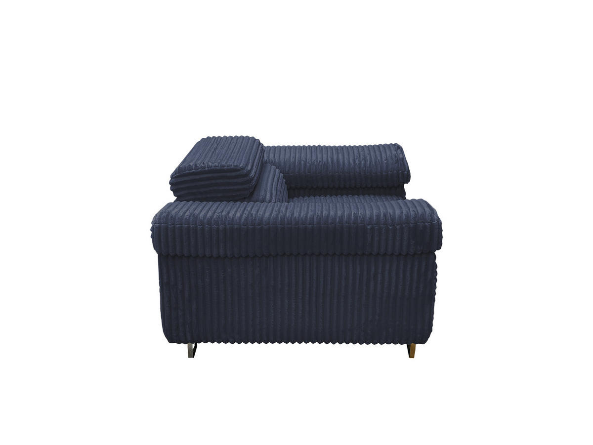 GUSTAW Sitzgarnitur 3+2+1, Schlafsofa 3-Sitzer, Cordbezug Blau - Blau, Textil (225/92/101cm) - KS Home Concept