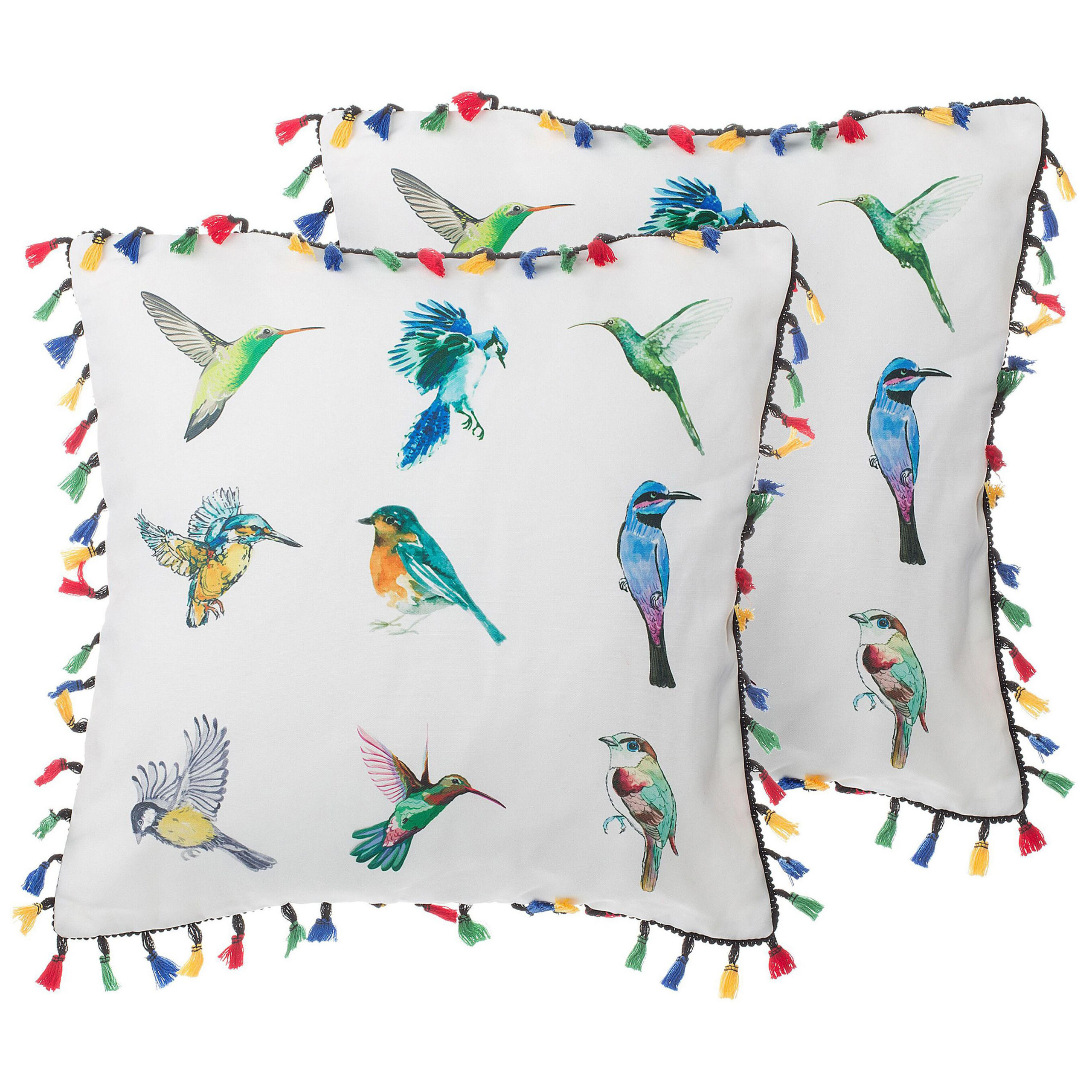 DEKOKISSEN 2er-Set Bunt 45/45 cm Mallow - Multicolor, Textil (45/45cm) - Beliani