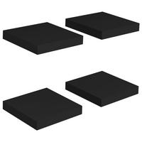 WANDBOARDSET 4-teilig 23/23,5/3,8 cm aus MDF Schwarz - Schwarz, Holzwerkstoff (23.5/3.8/23cm) - vidaXL