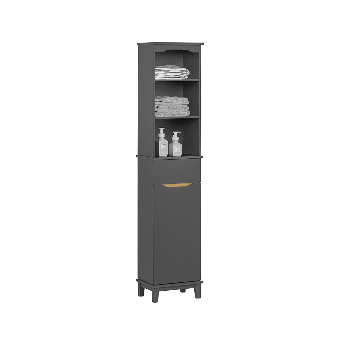 HOCHSCHRANK Grau - Grau, Holz/Holzwerkstoff (30/170/30cm) - SoBuy