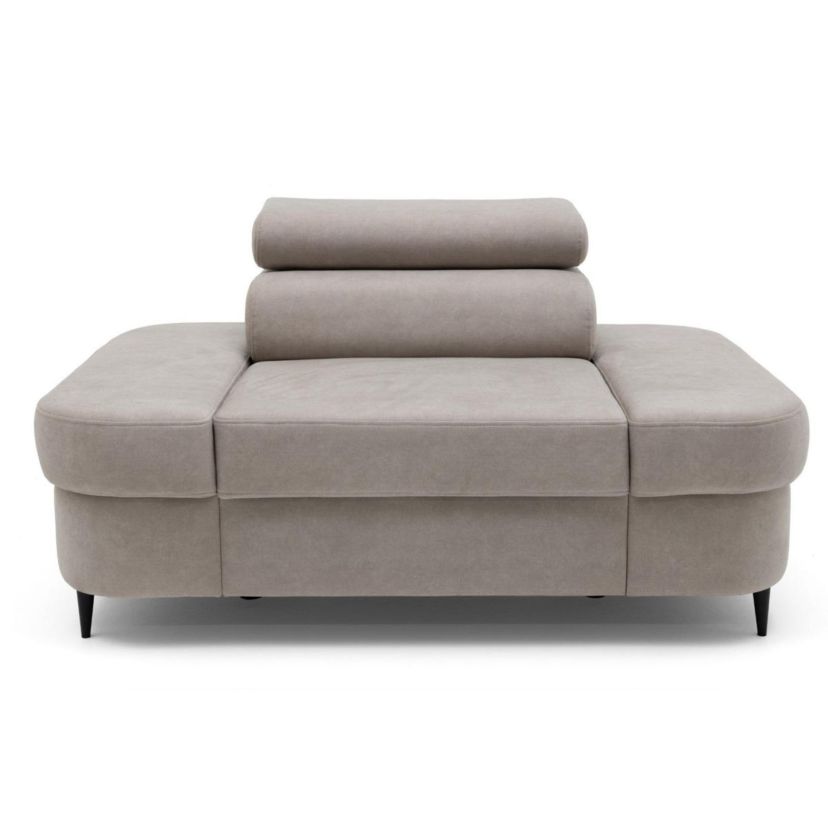 SESSEL PRIAM mit verstellbare Kopfstütze Velours Beige - Beige/Schwarz, Holz/Textil (145/97/105cm) - Muffo