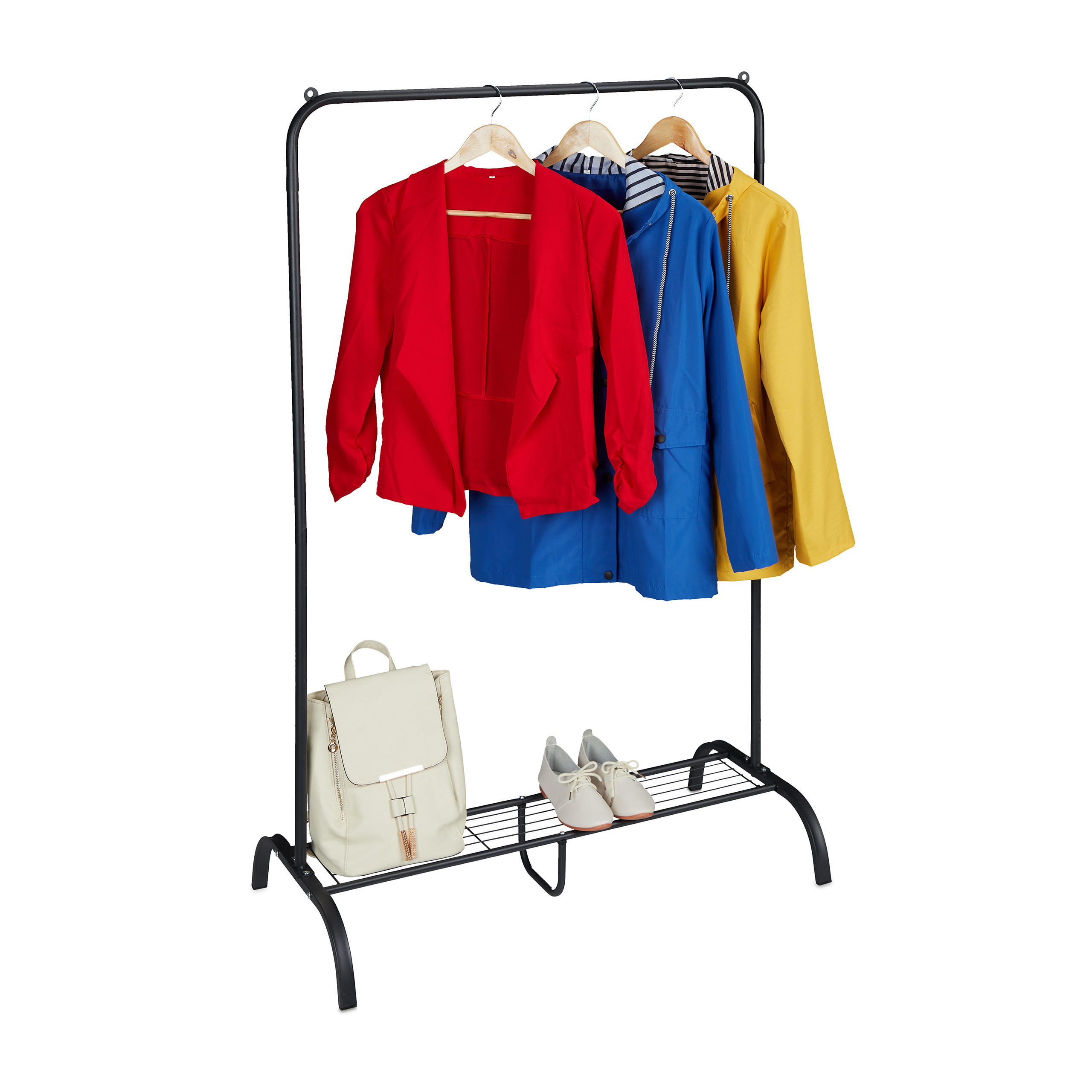 KLEIDERSTÄNDER - Schwarz, Metall (90/139/44cm) - Relaxdays