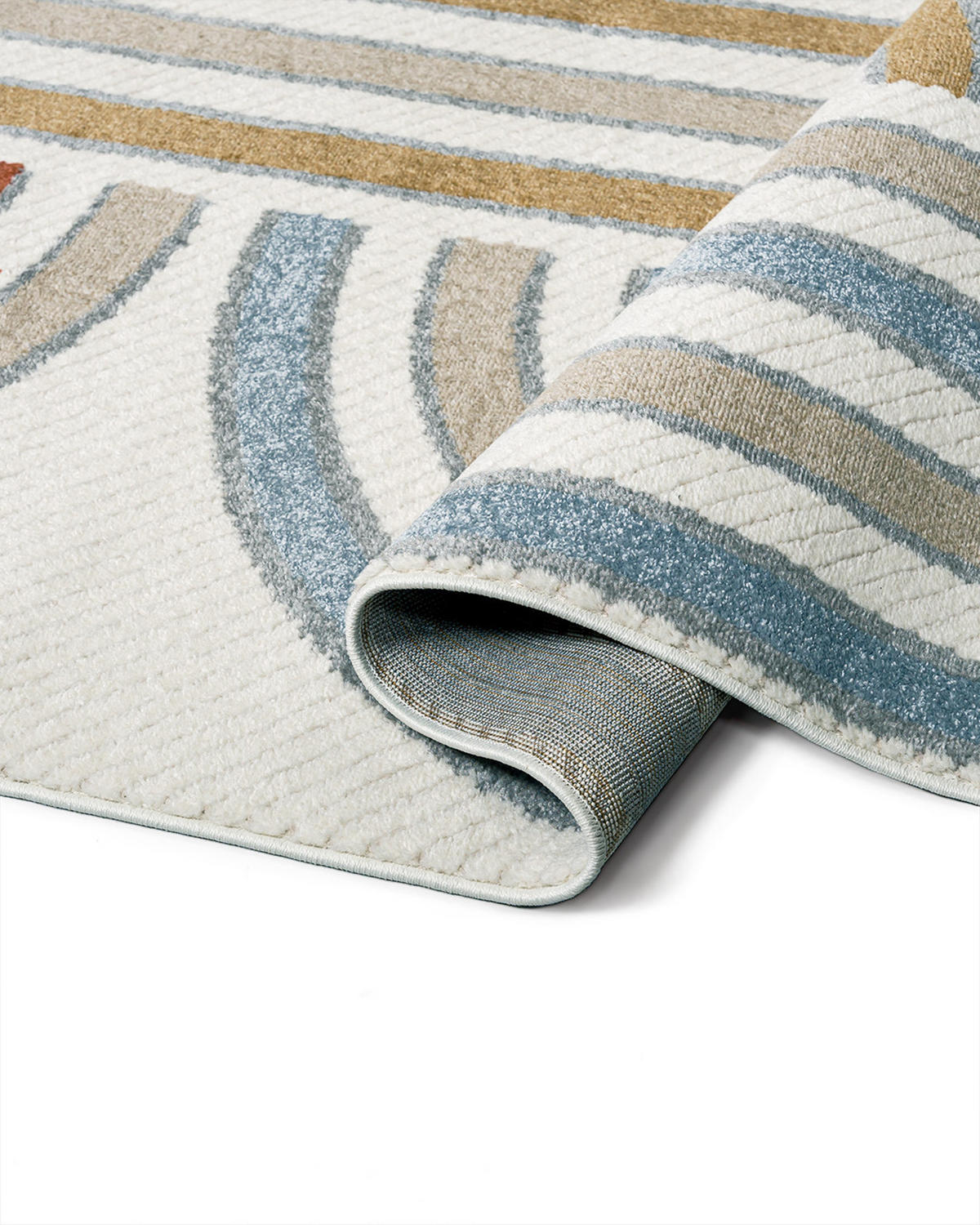 KINDERTEPPICH Alora Azul Mazovia 160x230cm Creme Blau Geometrisch Kurzflor - Multicolor, Textil (160/230cm) - Mazovia