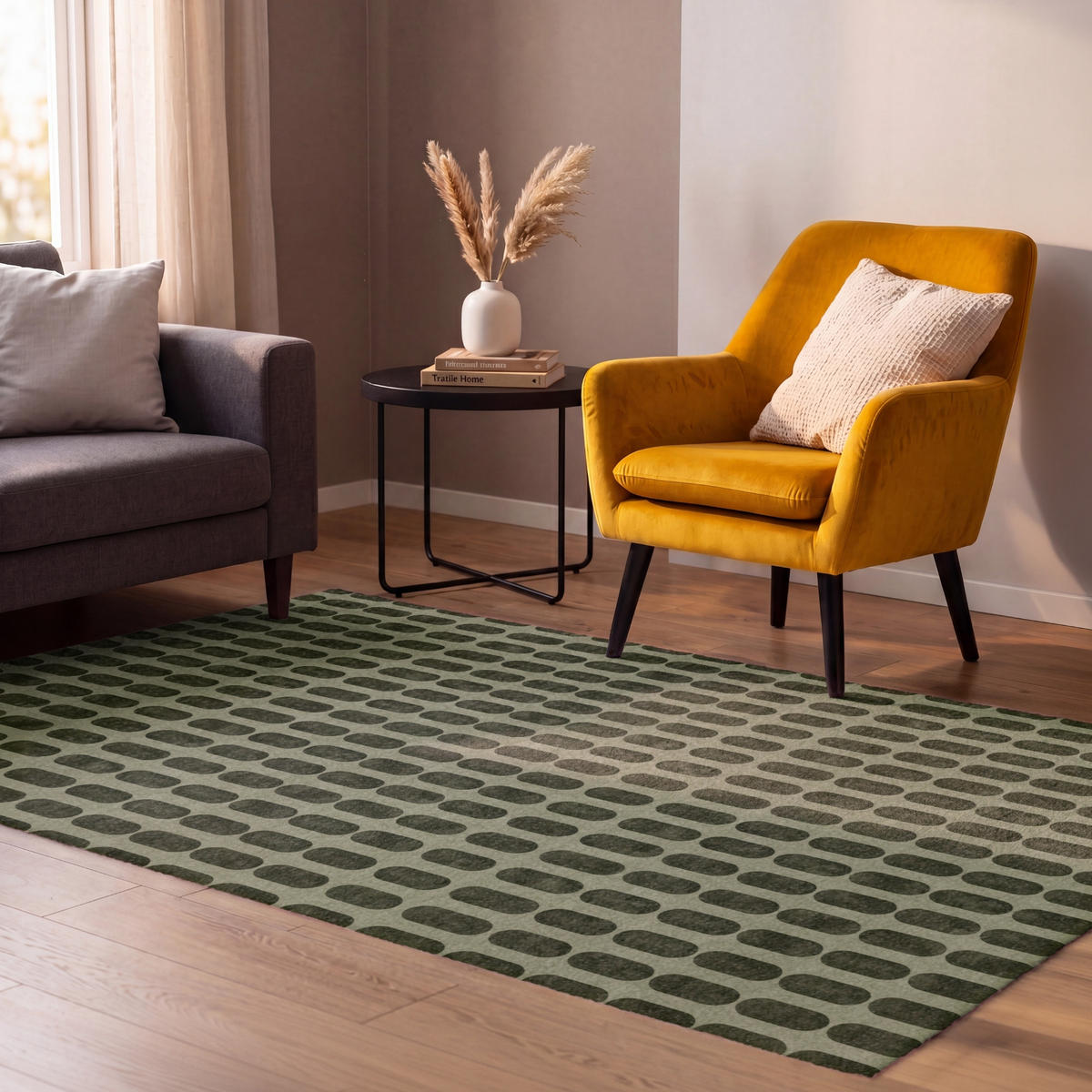 PREPROGE - Ovali - 90x150 cm - olivno zelena, umetna masa/tekstil (90/0.4cm) - OnlyWow