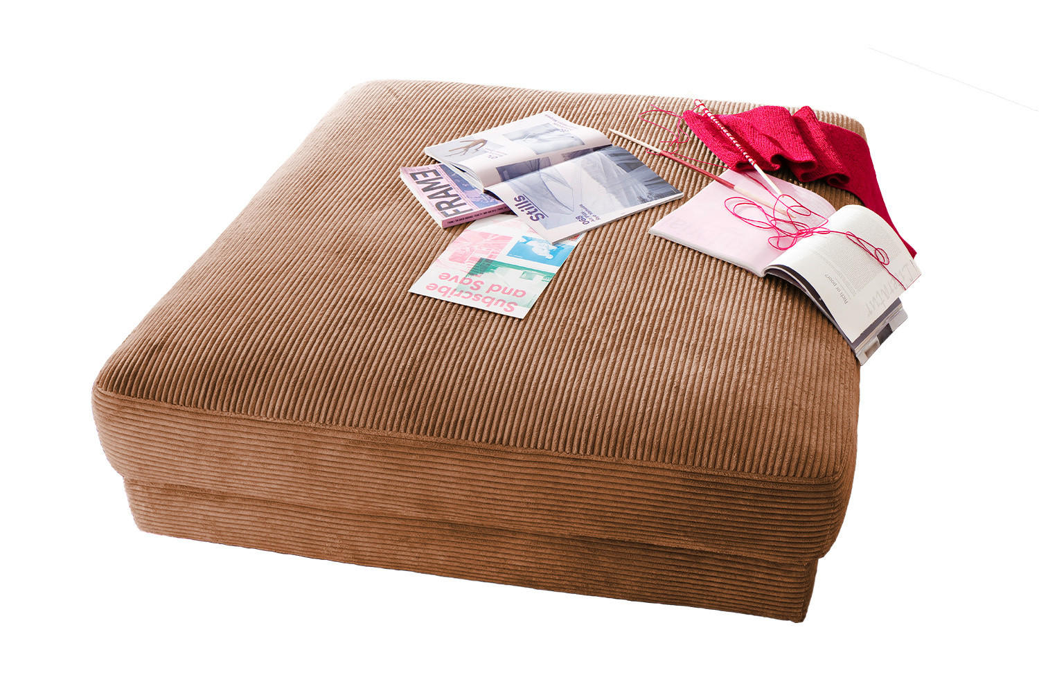 BIG HOCKER MADELINE Bronze Cord - Bronzefarben, Textil (120/43/120cm) - KAWOLA