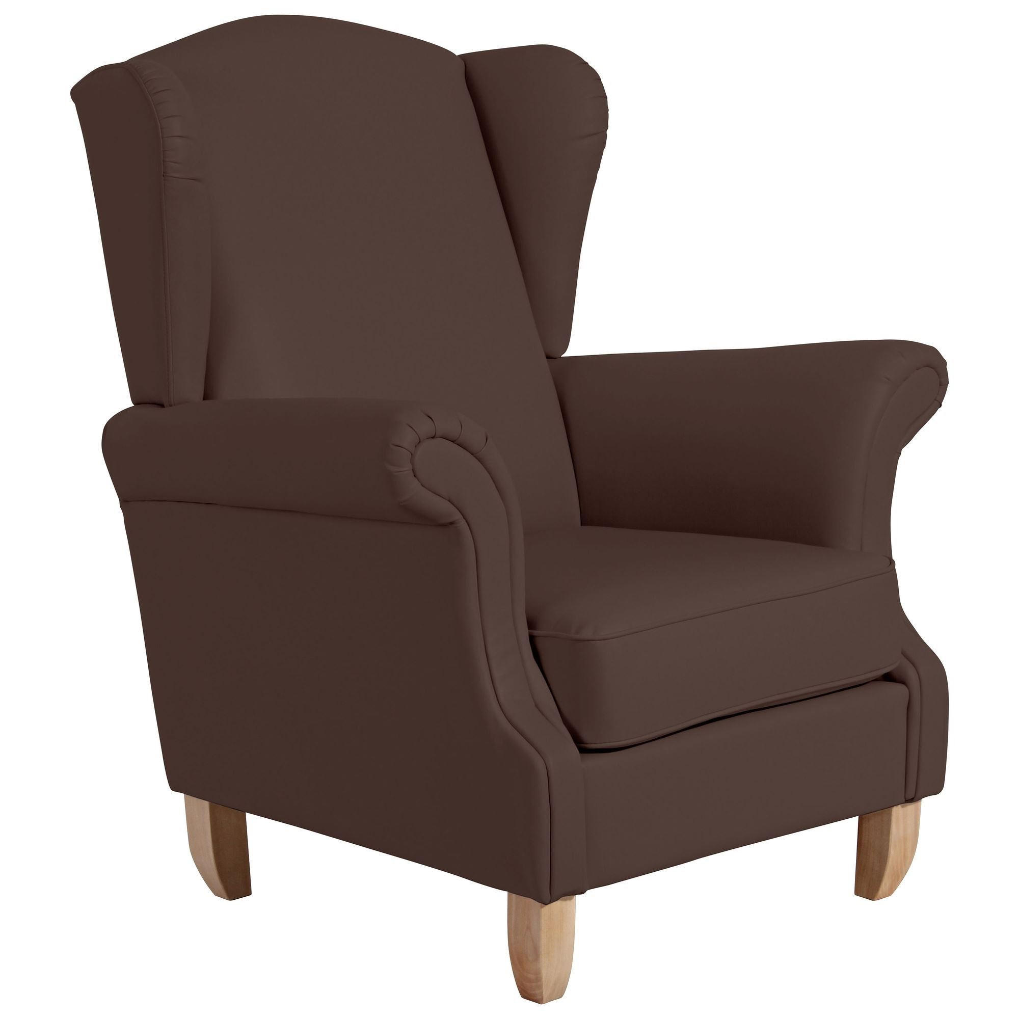 58aufmkessel Ohrensessel Braun 88x108x84 cm