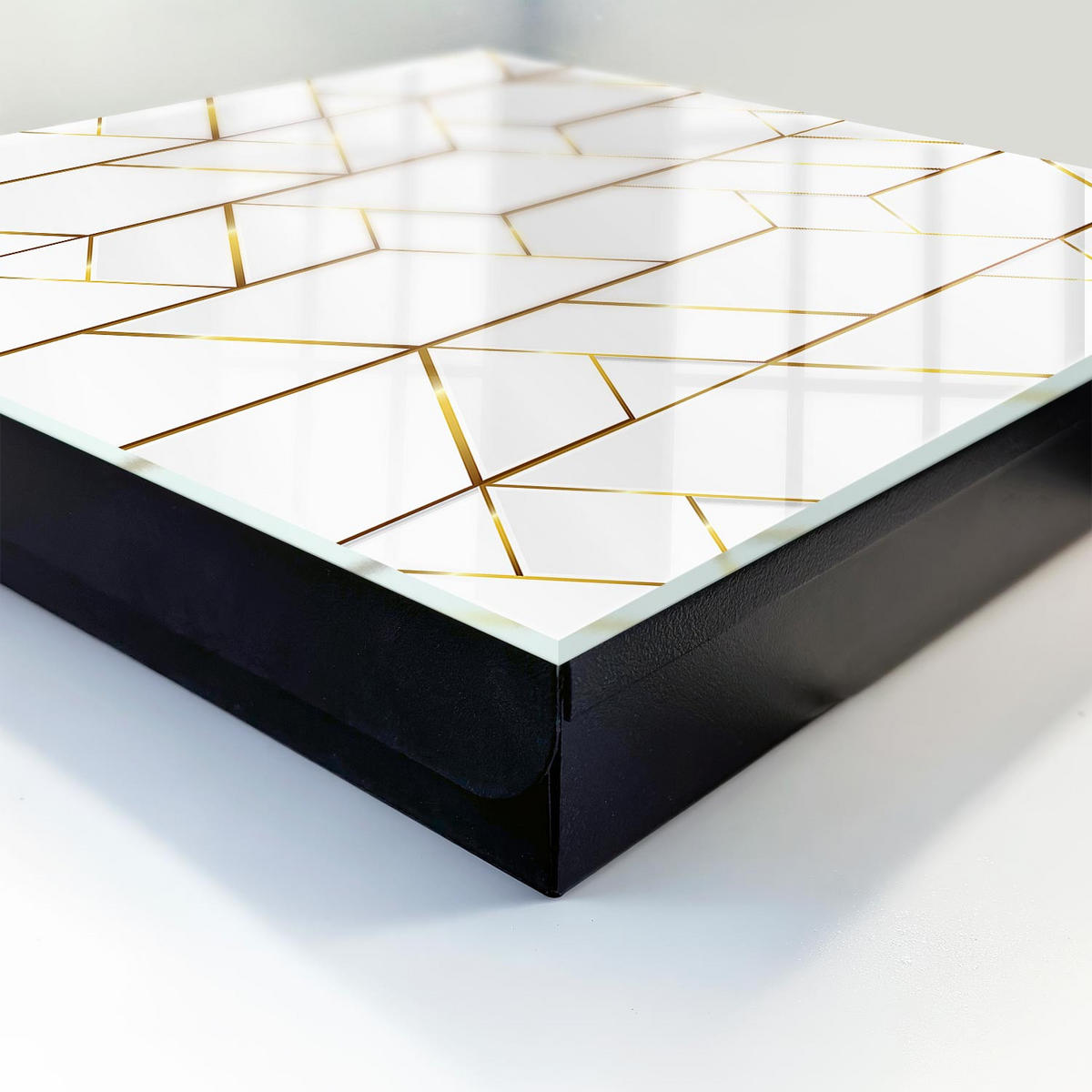 SCHLÜSSELBOX Schwarz 30x30 cm- Türöffnung nach rechts - Moderne Eleganz - Weiß, Metall (30/30/5cm) - TULUP