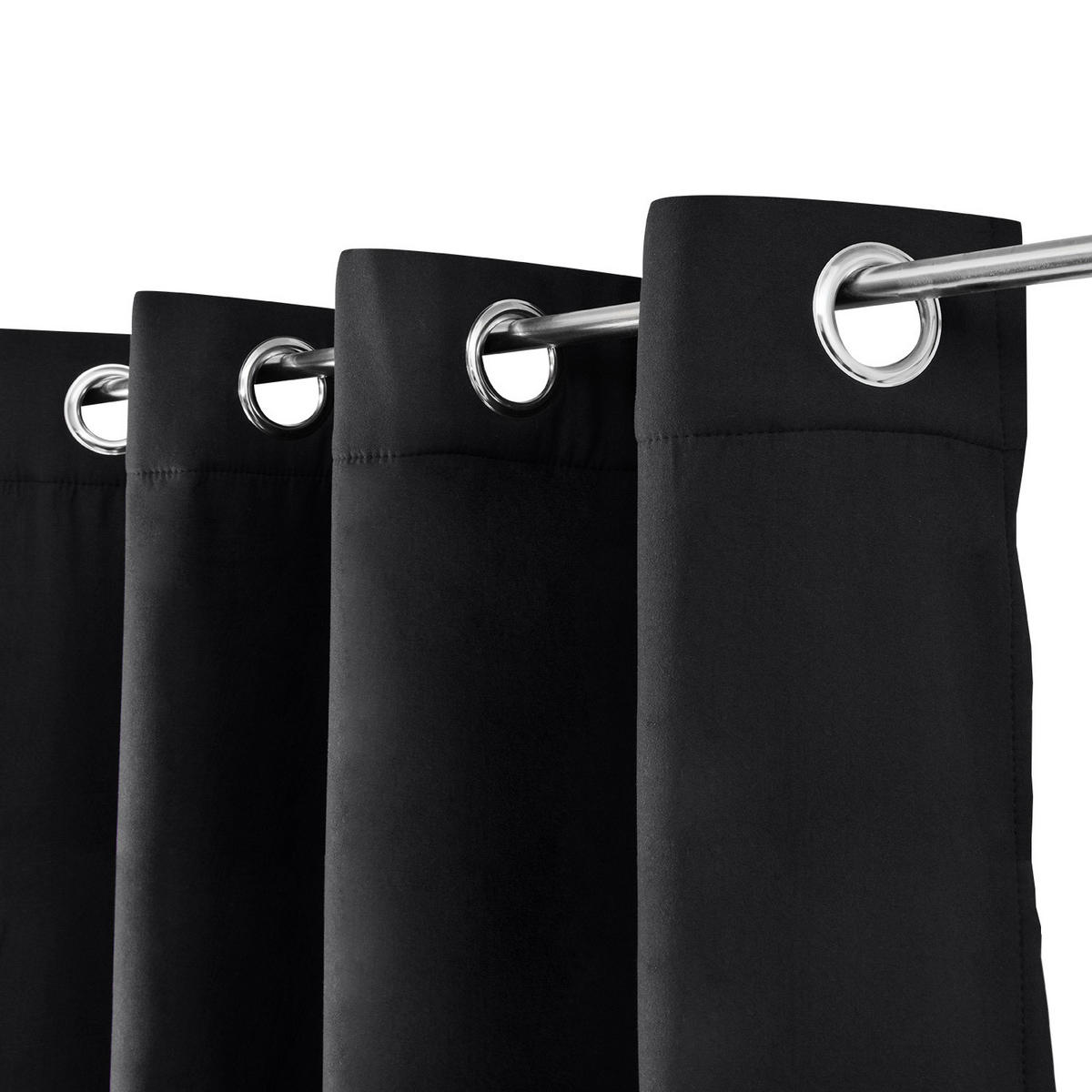 VORHANG Amelie TO mit Öse 140x245cm Schwarz (2tlg) - Schwarz, Textil (140/245/1cm) - Beautissu 