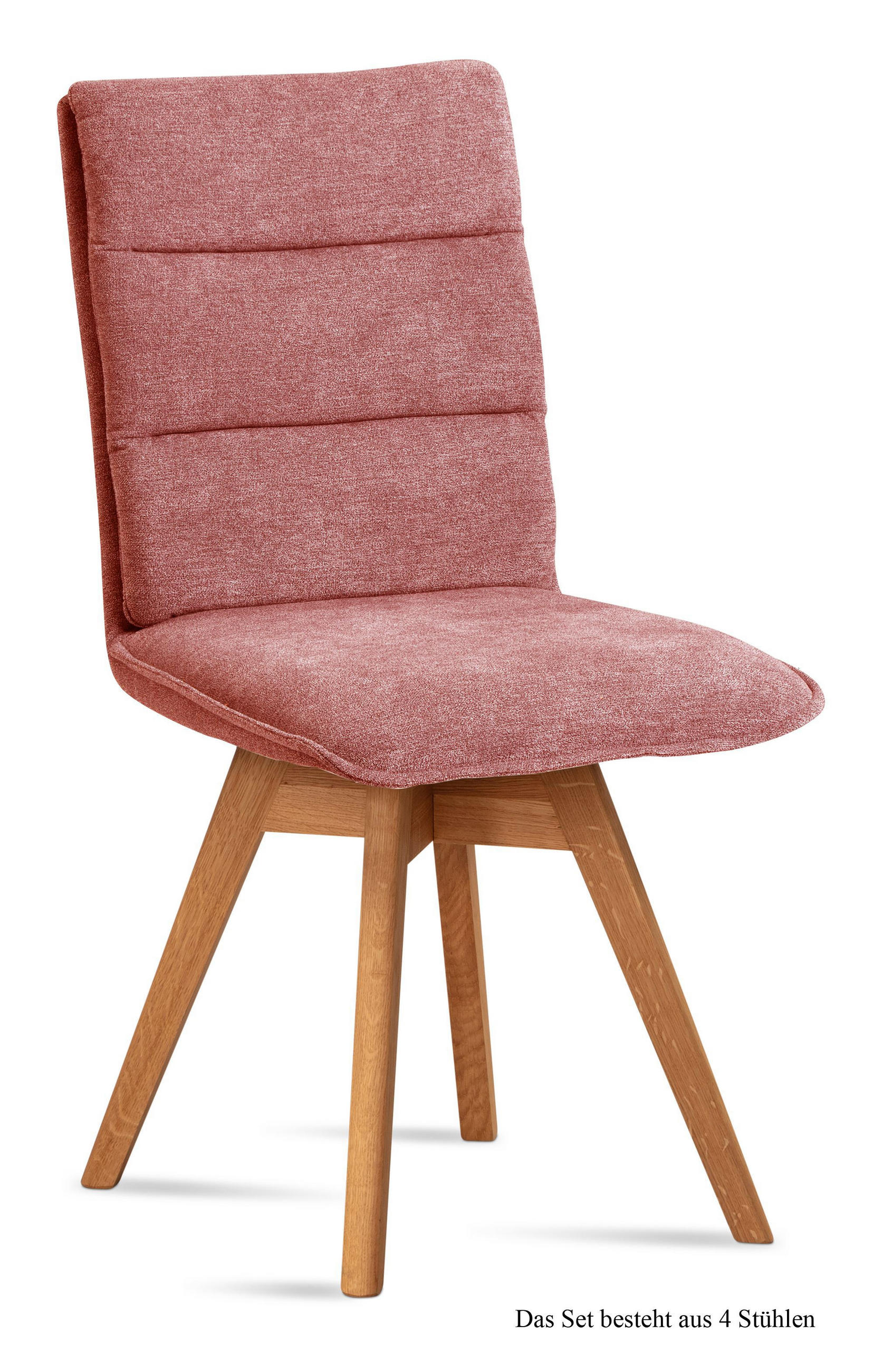 ESSZIMMERSTUHL drehbar (4er-Set) Dorle 47x92x60 Eiche geölt/Rosewood - Eichefarben/Dunkelrosa, Kunststoff (60/92/47cm) - 58aufmkessel