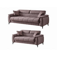 SITZGARNITUR Regina, Braun Stellvariante 3+2 - Braun, Holzwerkstoff/Kunststoff (243/85/95cm)