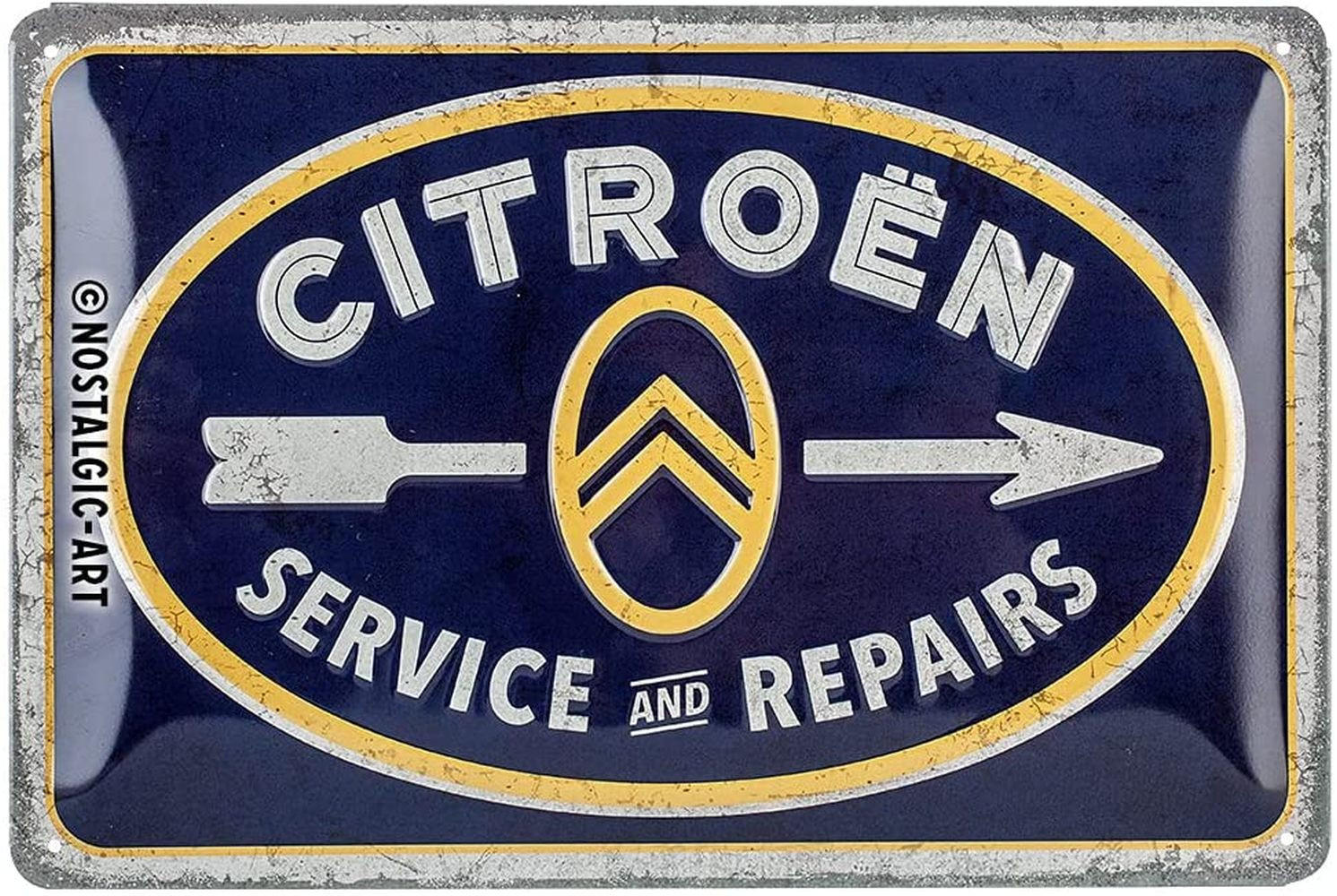 BLECHSCHILD 20/30 cm Citroen Service & Repairs - Multicolor, Metall (30/20/0.2cm) - Nostalgic-Art
