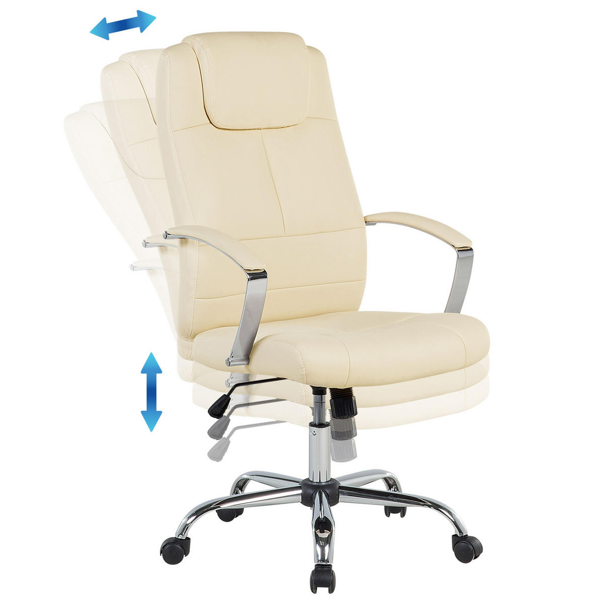 BÜROSTUHL Kunstleder Beige Winner - Beige, Textil (60/112/60cm) - Beliani