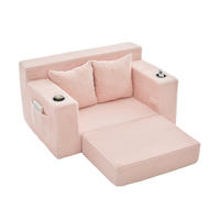 1,5-SITZER ausklappbar, Getränkehalter/Seitentasche, Cord, Rosa - Rosa, Textil (133/64/87cm) - LVHOM
