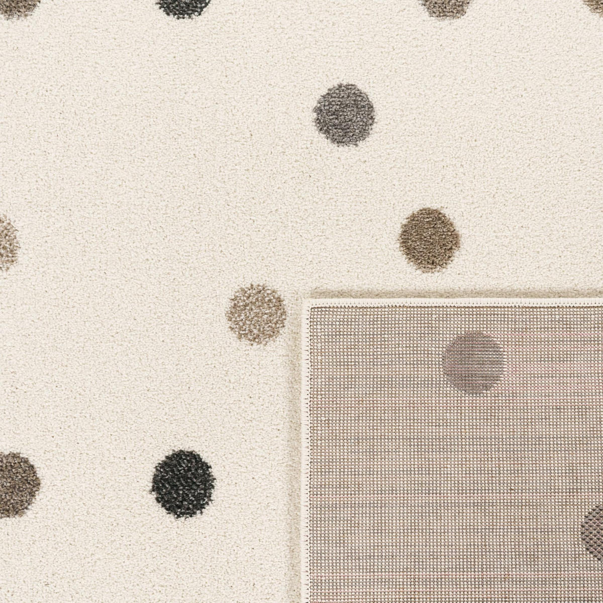 KINDERTEPPICH Punkte Kinderzimmer schmutzabweisend Beige Rechteckig 120x160 - Beige, Textil (120/160cm) - KADIMA DESIGN