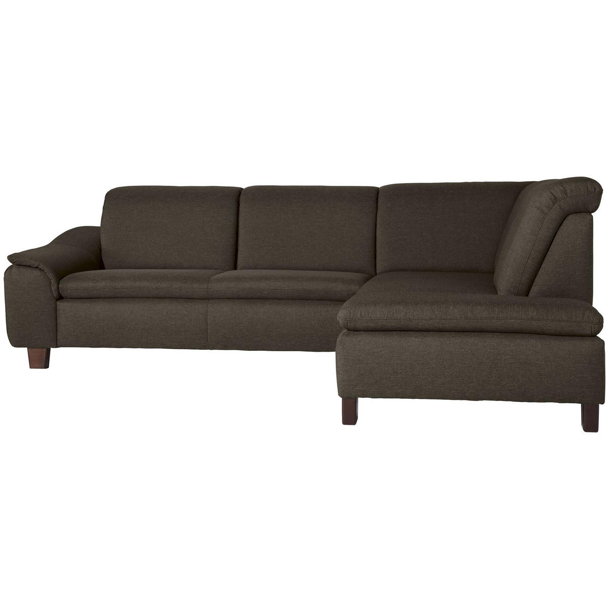 ECKSOFA mit Ottomane rechts Kaylil Flachgewebe braun - Braun, Kunststoff (187/247cm) - 58aufmkessel