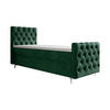 BOXBETT CHESTER PLUS P mit Matratze H3, Bonell und Topper 120x200 Monolith 37 - Dunkelgrün, Textil (120/200cm) - Bedante