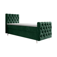 BOXBETT CHESTER PLUS P mit Matratze H3, Bonell und Topper 120x200 Monolith 37 - Dunkelgrün, Textil (120/200cm) - Bedante