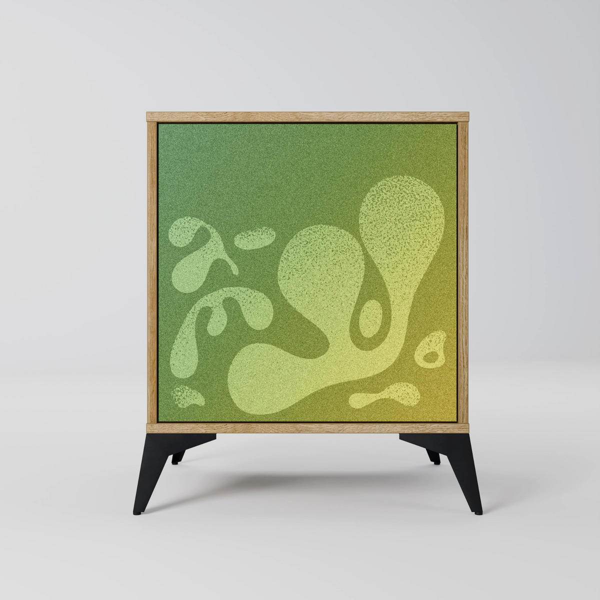 SIDEBOARD IRREGULAR BLUE, Eichefarben, 57,5x42x75,5 cm, Goldfarbene Metallfüße - Eichefarben/Goldfarben, Holzwerkstoff/Metall (57.5/75.5/42cm) - SpaceRebels