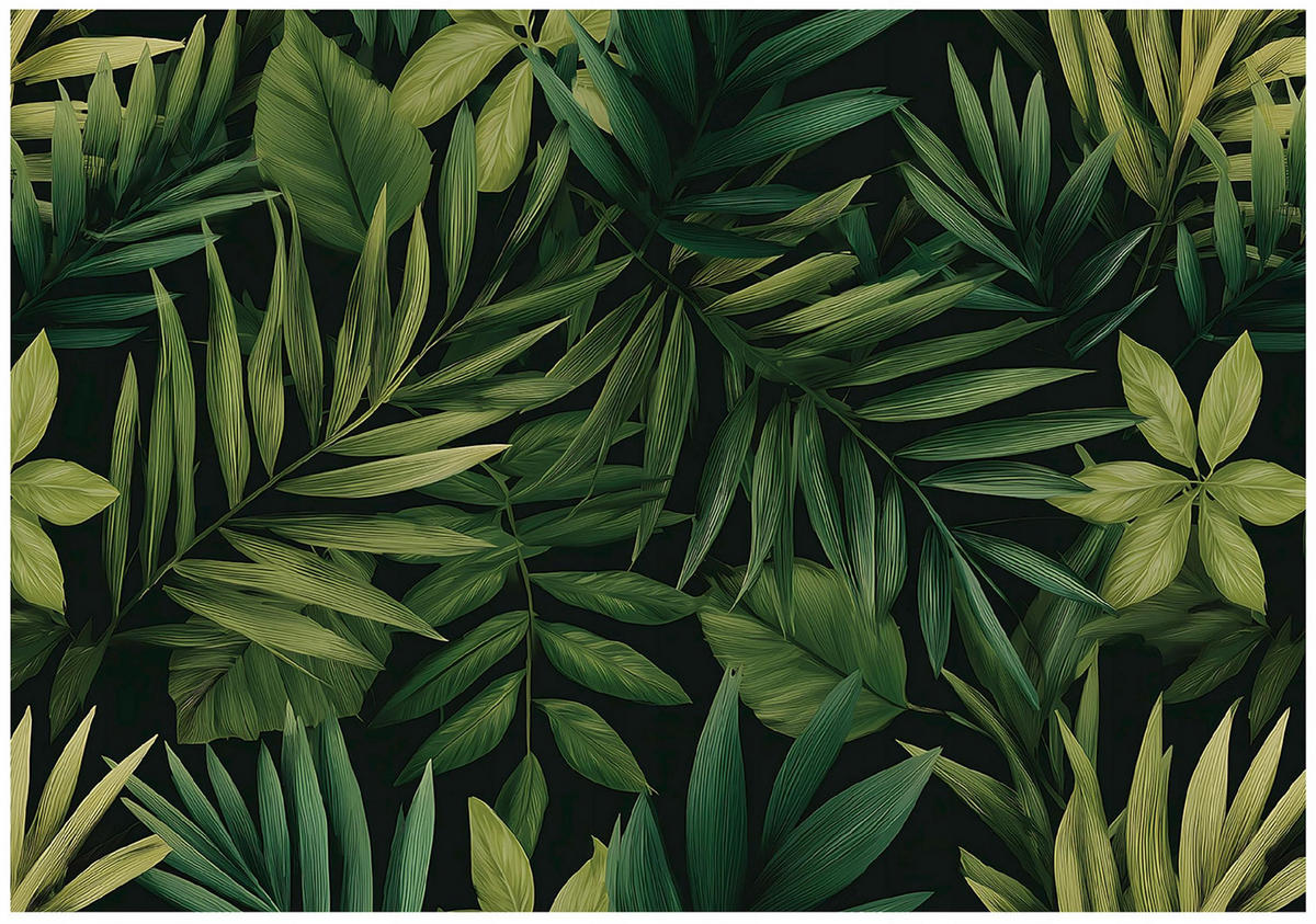 FOTOTAPETE Blätter Dschungel Grün 400x280 cm - Multicolor, Papier (400/280cm) - Wallarena