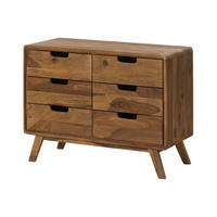 KOMMODE Sheesham 90x40x65 natur sandgestrahlt lackiert MALMÖ 2 #205 - Braun, Holz (90/65/40cm) - Massivmoebel24