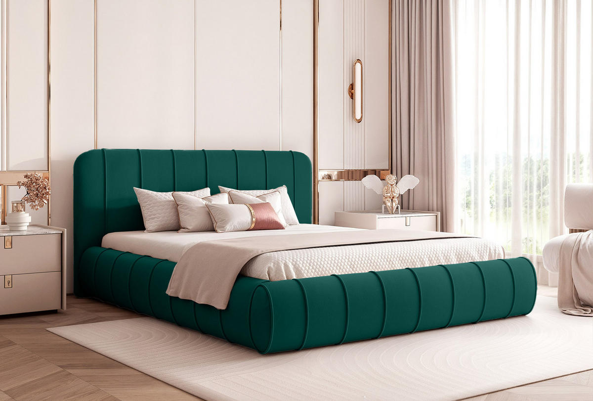 POLSTERBETT TIRO 200x200 cm, Grün - Grün, Textil (200/200cm) - Fedve