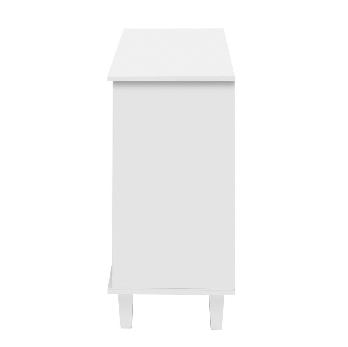SIDEBOARD aus MDF 140x40x83 cm Weiß mit 4 Spiegeltüren, 2 Schubladen und verstellbaren Einlegeböden - Weiß, Holzwerkstoff (140/83/40cm) - IVMEU