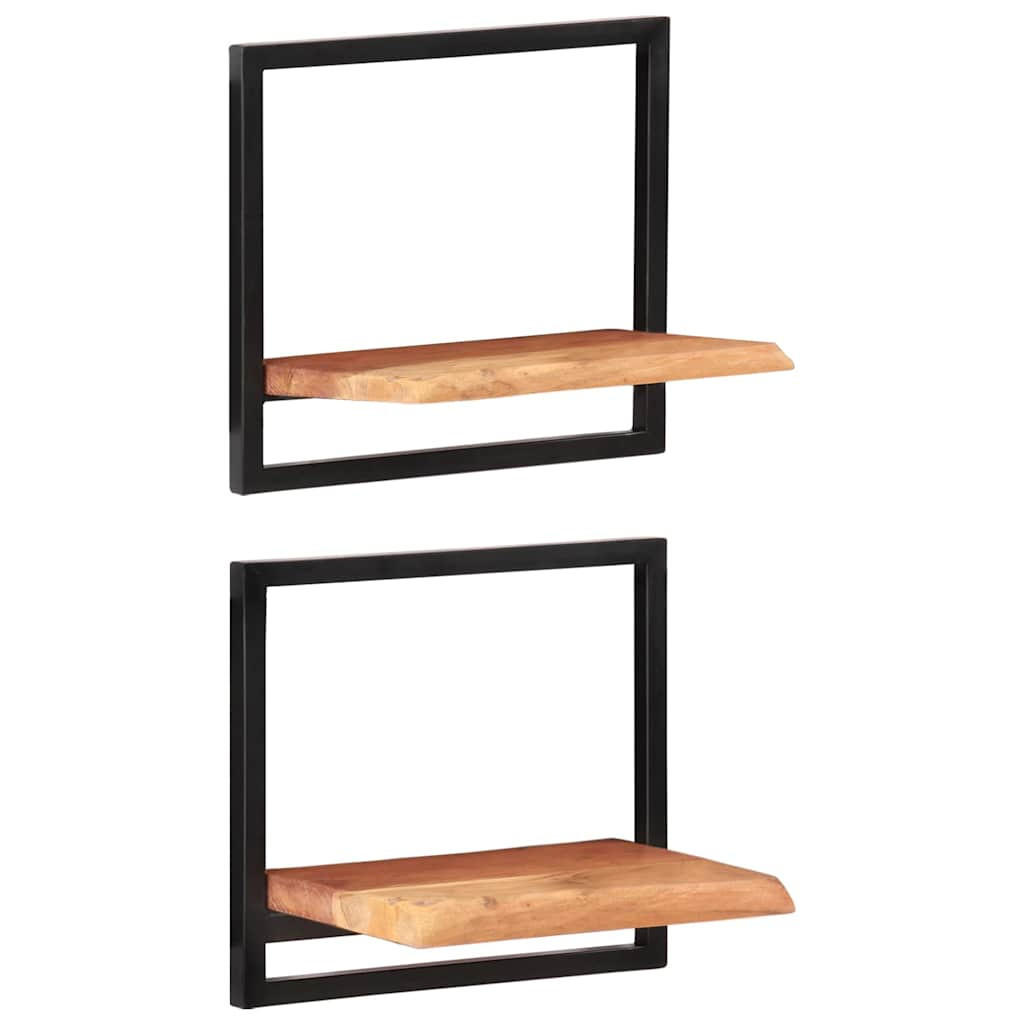 WANDREGALE 2Er Set 40/24/35 Cm Massivholz Akazie Und Stahl - Braun, Holz (24/35/40cm) - vidaXL