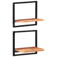 WANDREGALE 2Er Set 40/24/35 Cm Massivholz Akazie Und Stahl - Braun, Holz (24/35/40cm) - vidaXL