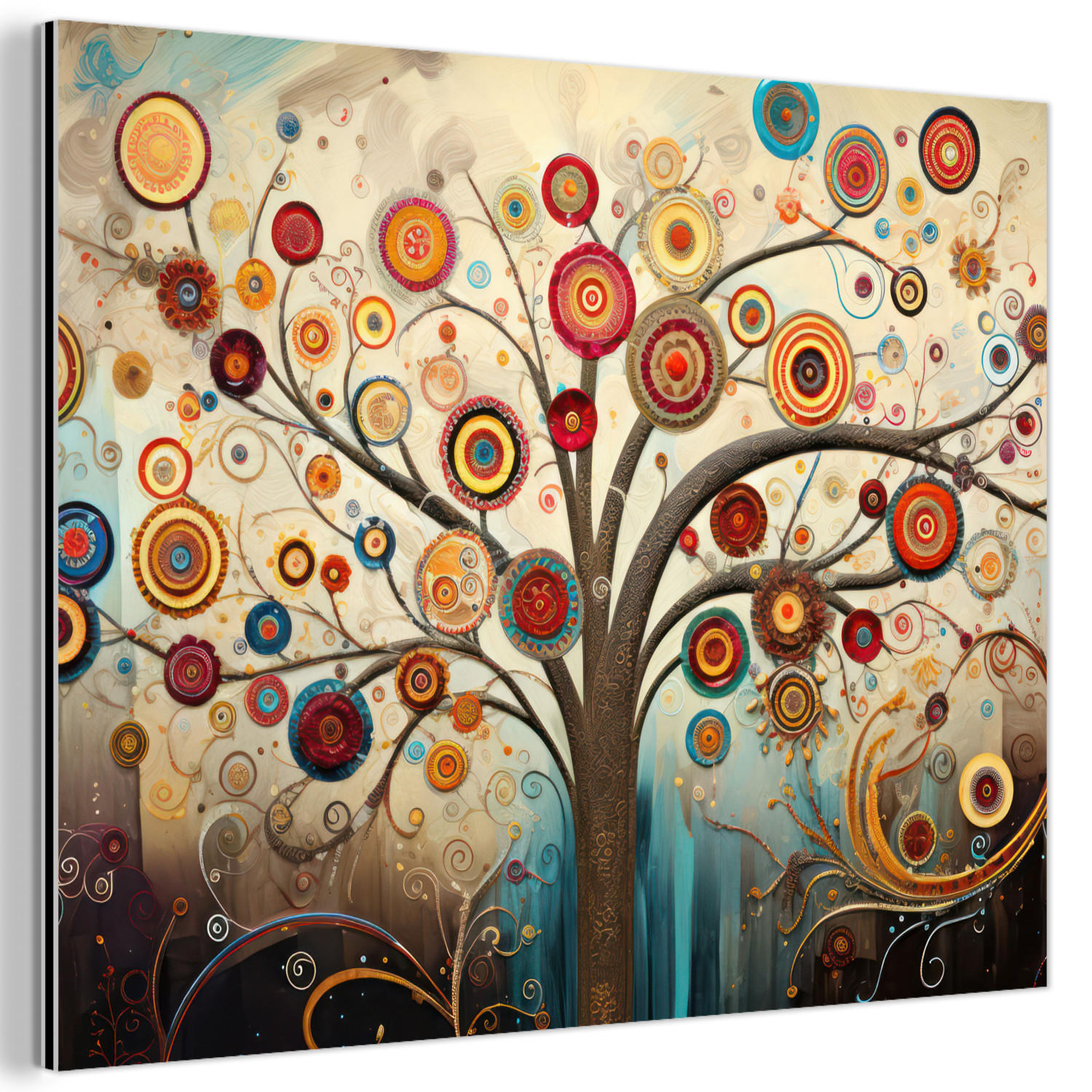 METALLBILD Baum - Baum des Lebens - Farbe 40x30 cm - Braun, Metall (40/30cm) - MuchoWow