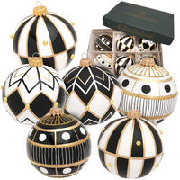 CHRISTBAUMKUGELN Art Deco Weiß 8cm (Glas / 6 Stk.) - Weiß, Glas (8/8/8cm)