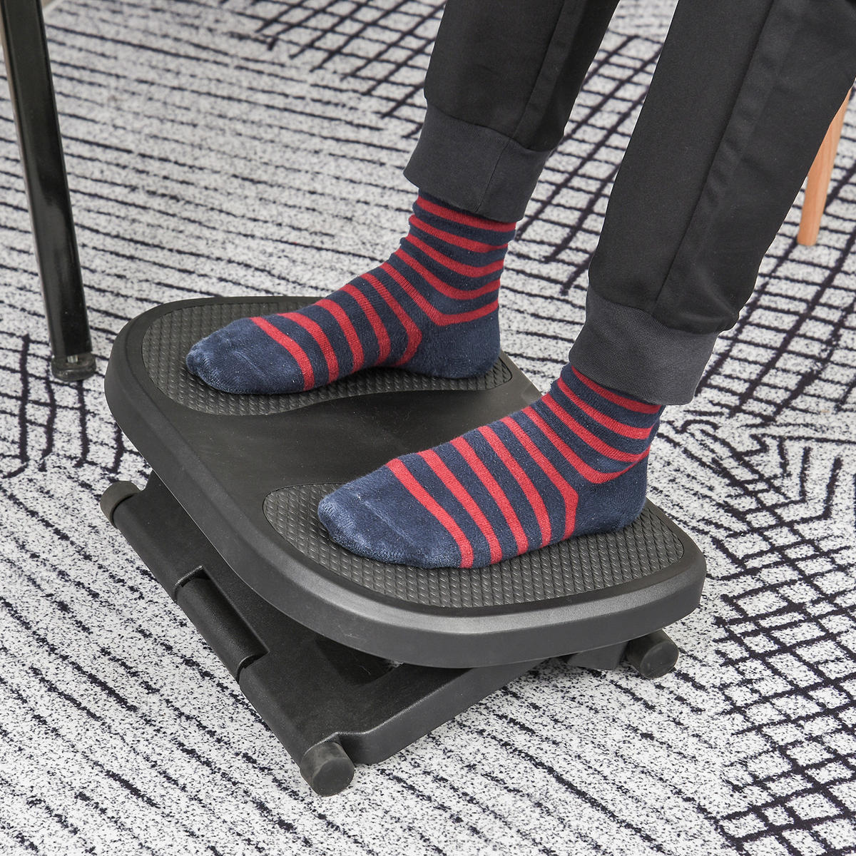 FUßSTÜTZE - Schwarz, Kunststoff (34/10/45cm) - HOMCOM