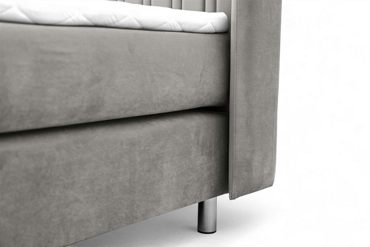 BOXSPRINGBETT Agnus - Dunkelgrau, Holzwerkstoff/Textil (200/200cm) - Fun Möbel