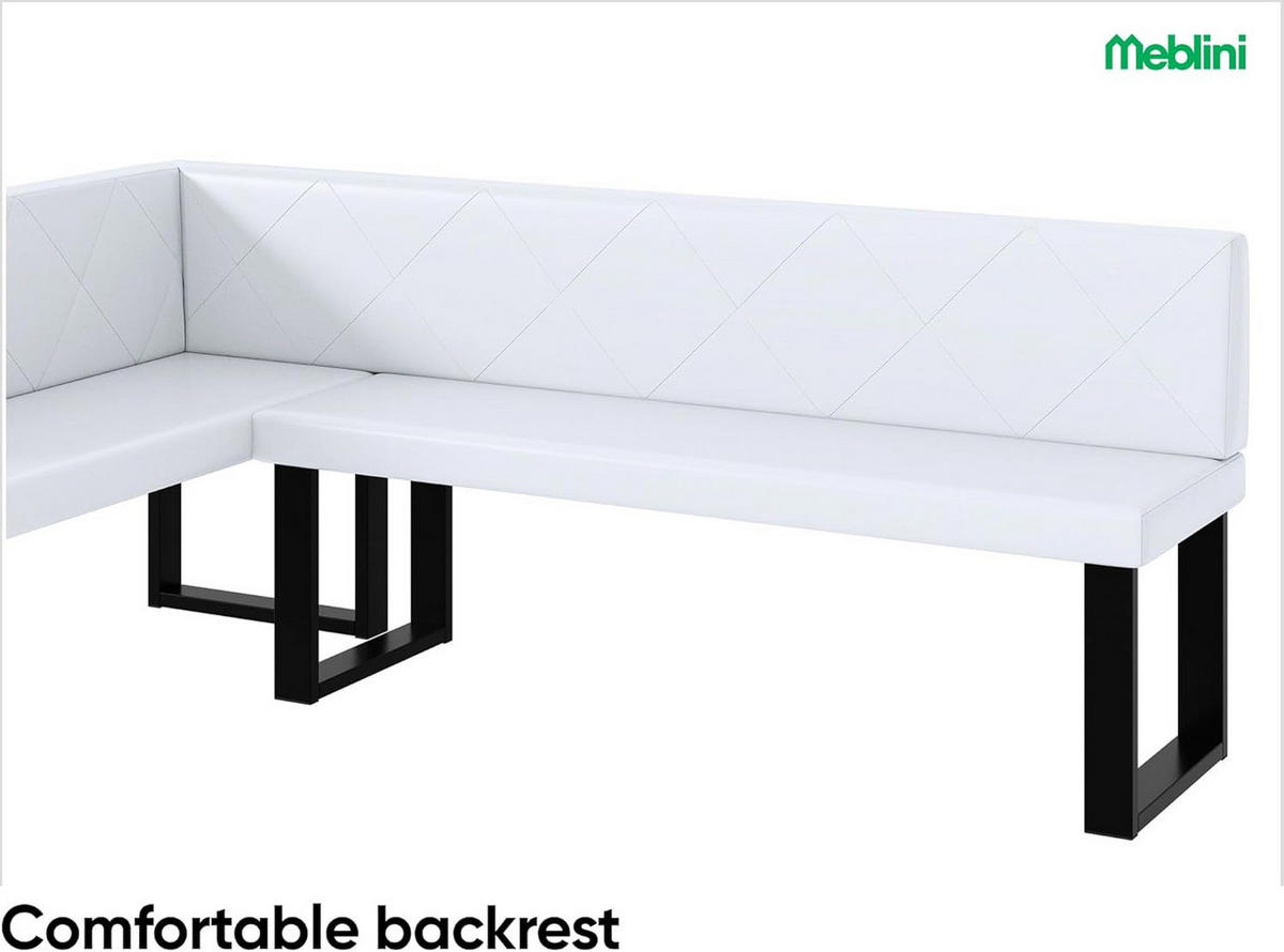ECKBANK ERIC_U - Weiß, Leder (142/196cm) - Meblini
