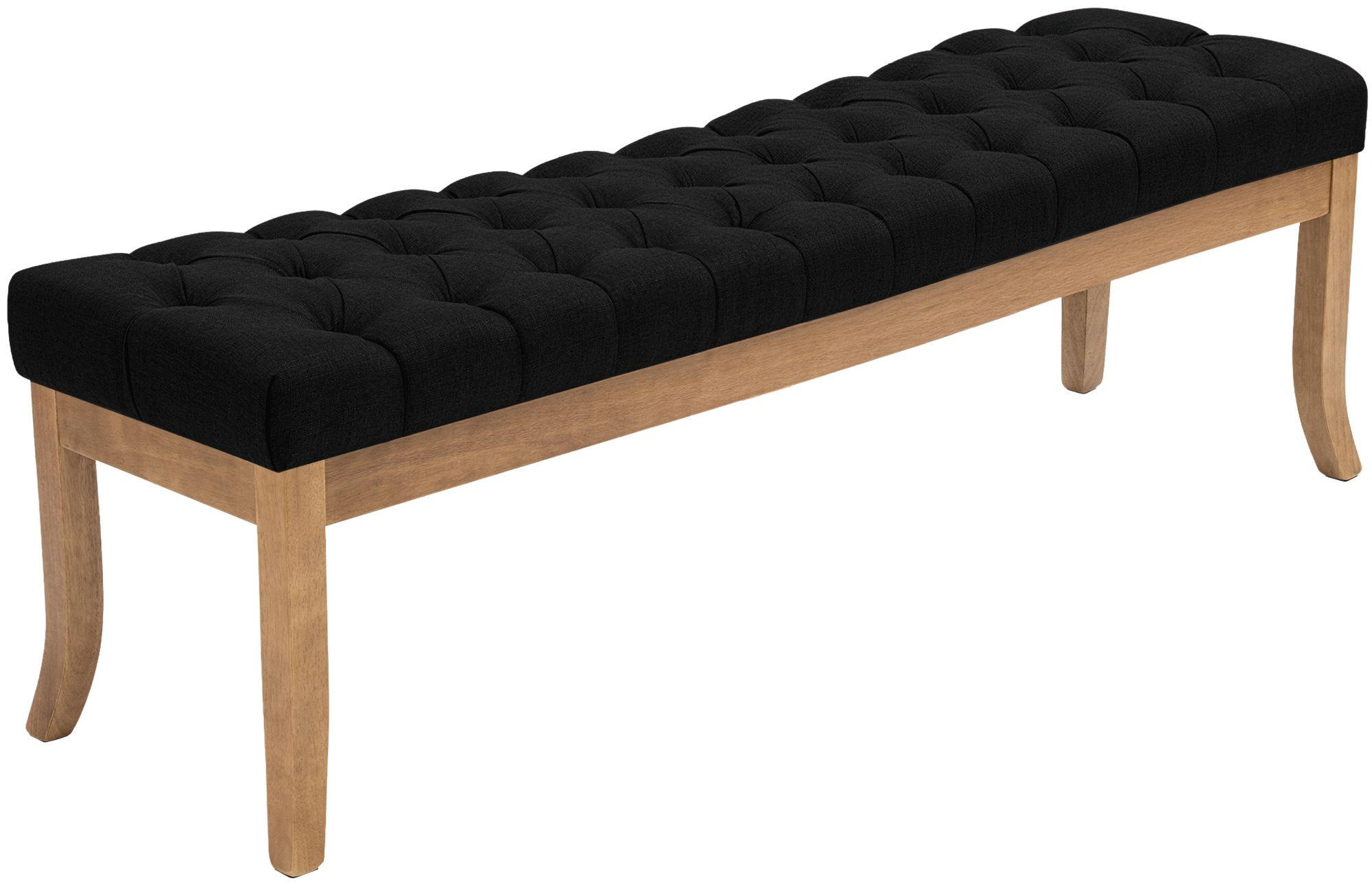 SITZBANK 150/38 cm Stoff Schwarz - Schwarz/Naturfarben, Holz/Textil (150/46/38cm) - CLP