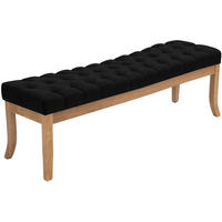 SITZBANK 150/38 cm Stoff schwarz - Schwarz/Naturfarben, Holz/Textil (150/46/38cm) - CLP