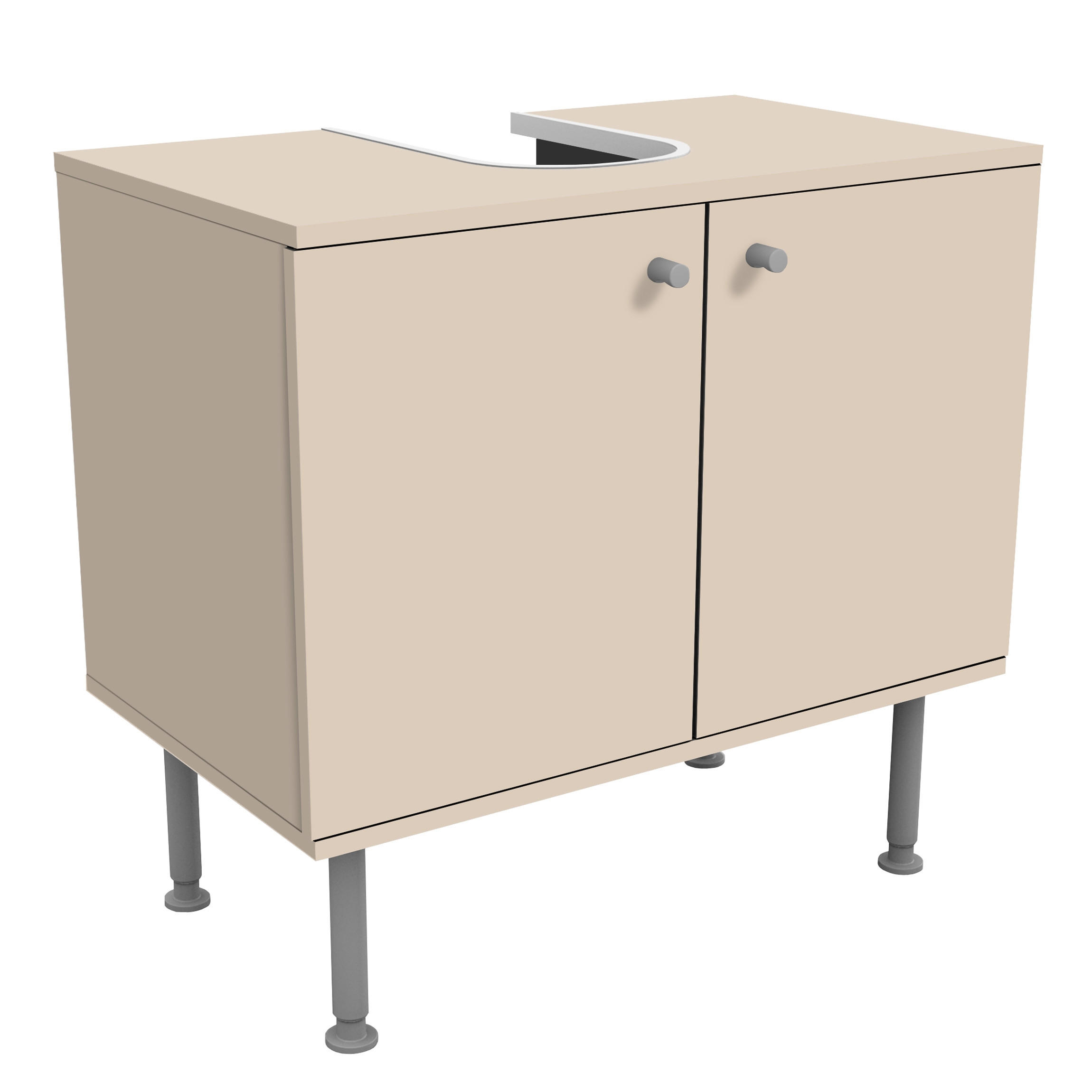 WASCHBECKENUNTERSCHRANK Macchiato 60/55/35 cm - Beige, Holzwerkstoff (60/55/35cm) - Bilderwelten