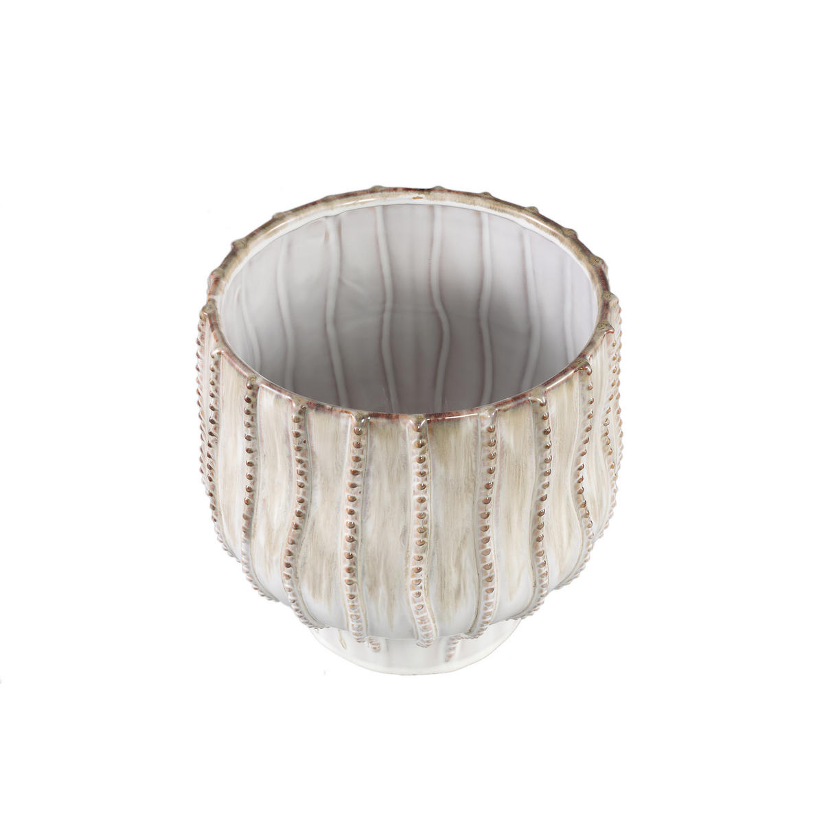 TOPF Dell Beige 25/25/25cm - Beige, Keramik (25cm) - PTMD Collection