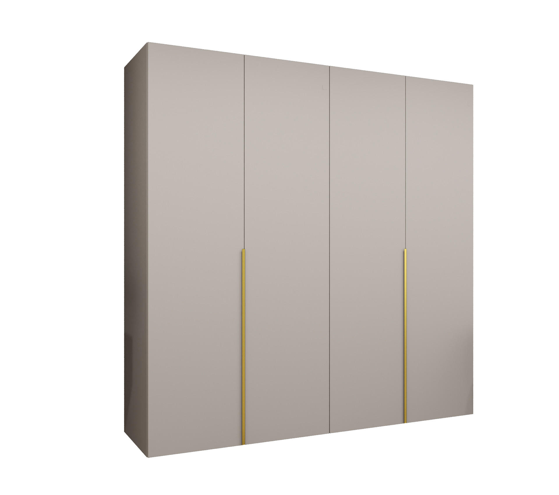 DREHTÜRENSCHRANK 202/200/52 4-türig - Kaschmir/Goldfarben, Holz (200/202/52cm) - Abiks Möbel