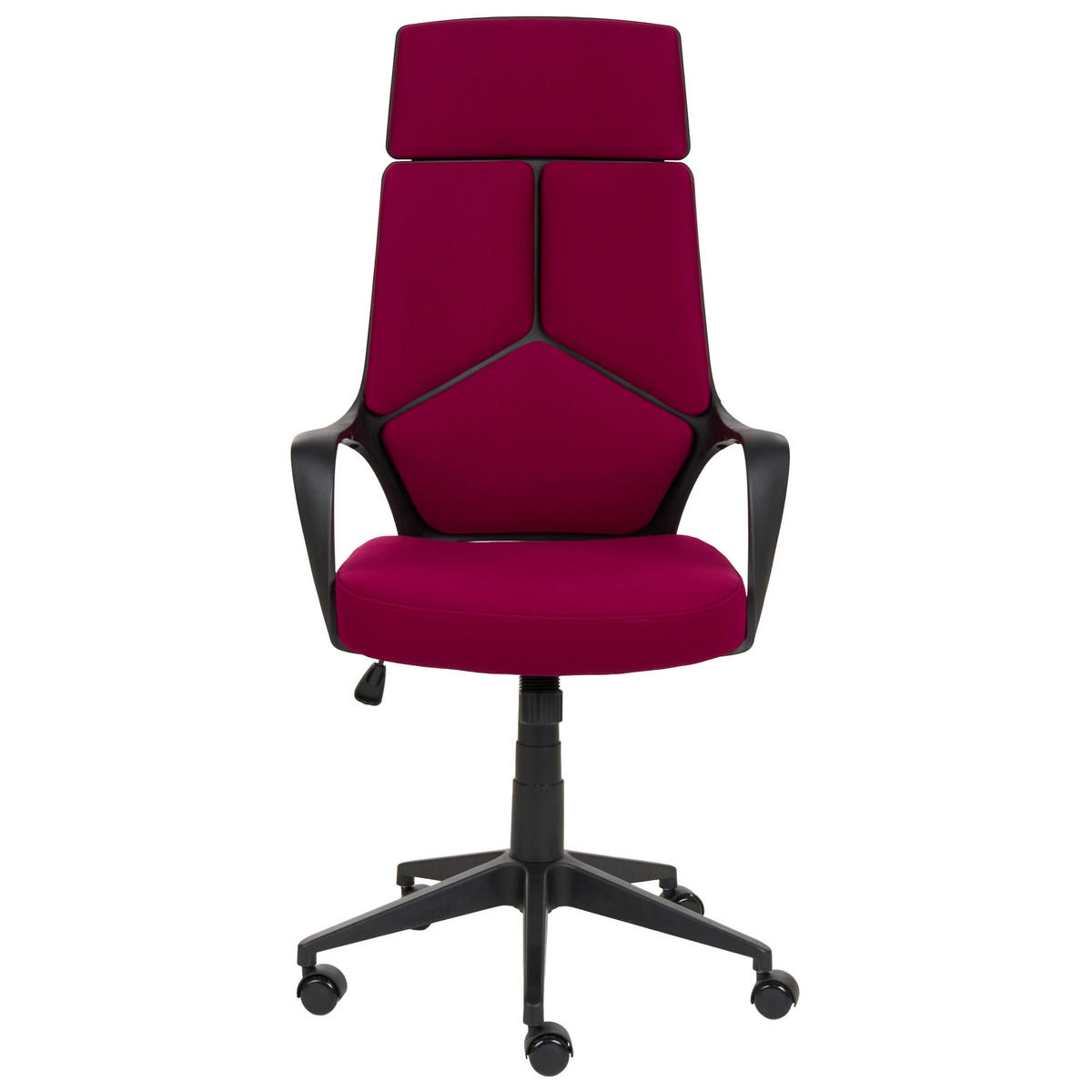BÜROSTUHL Burgunderrot Delight - Dunkelrot, Textil (64/116/64cm) - Beliani