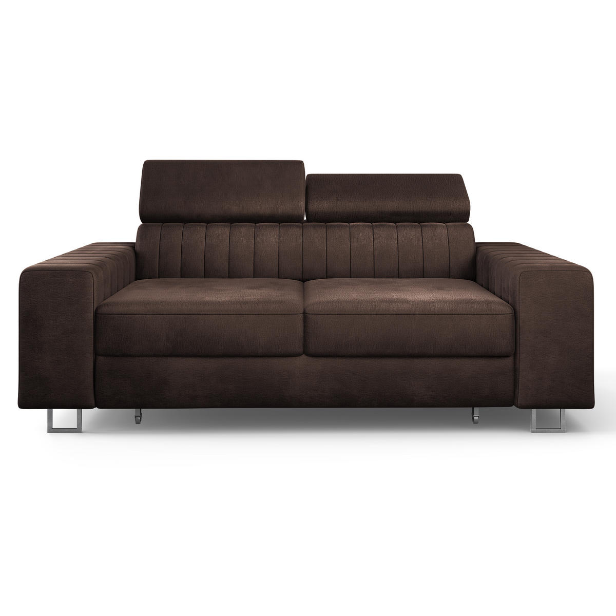 BETTSOFA SOLAN Braun Velours-Stoff mit Schlaffunktion - Braun, Holz/Textil (194/88/90cm) - MASSENO