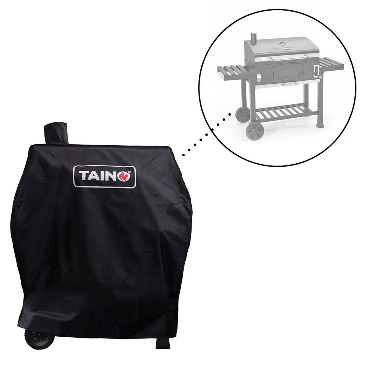 GRILLABDECKPLANE HERO XXL - Schwarz, Textil (102/105/61cm) - TAINO